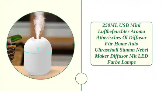 250ML USB Mini Luftbefeuchter Aroma &Auml;therisches &Ouml;l Diffusor F&uuml;r Home Auto Ultraschall Stumm Nebel Maker Diffusor mit LED farbe Lampe by@Outfy